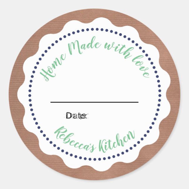 Sticker Rond Conservation de confiture personnalisée | Pot Maso (Devant)