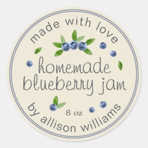 Sticker Rond Conserve de myrtille maison rustique mise en conse