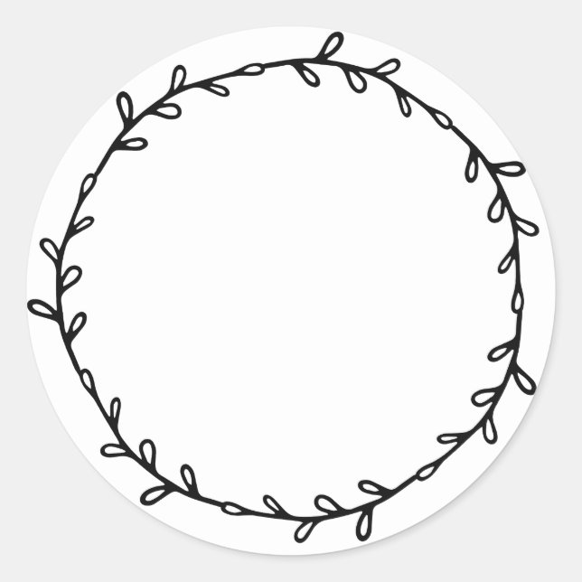 Sticker Rond Conserve Maison Rustique de Pot en Noir et Blanc p (Devant)