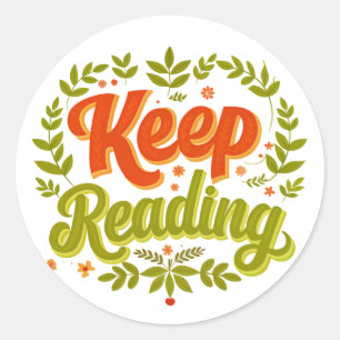 Sticker Rond Conserver la lecture des livres bibliothèque thème