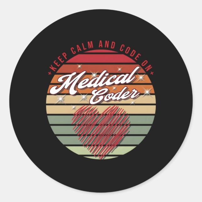 Sticker Rond Conserver Le Calme Et Le Code Sur Le Codeur Médica (Devant)