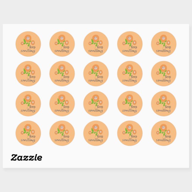 Sticker Rond Conserver les notes postit souriantes (Feuille)