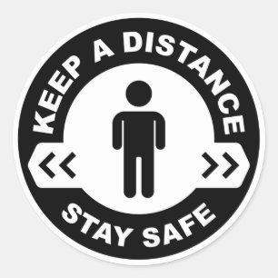 Sticker Rond Conserver Une Distance