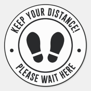 Sticker Rond Conserver votre distance