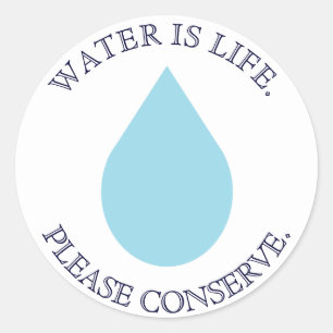 Sticker Rond Conservez l'eau