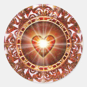 Sticker Rond Constellation de coeur