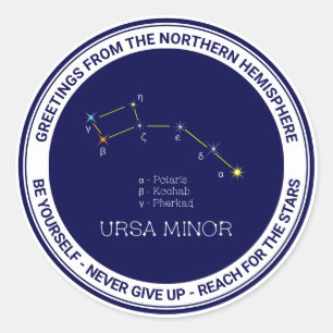 Sticker Rond Constellation de l'hémisphère Nord Ursa mineure