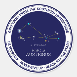 Sticker Rond Constellation de l'hémisphère Sud Piscis Austrin
