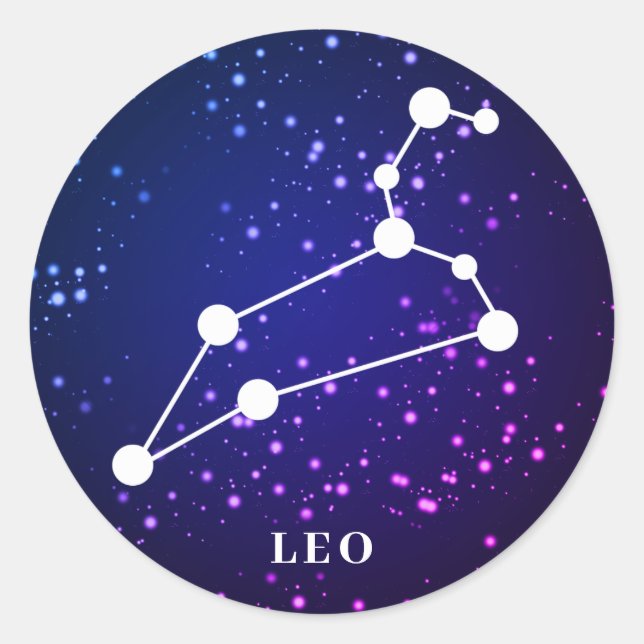 Sticker Rond Constellation Leo Zodiac (Devant)