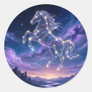Sticker Rond Constellation of the Valiant Steed