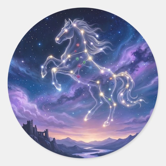 Sticker Rond Constellation of the Valiant Steed (Devant)