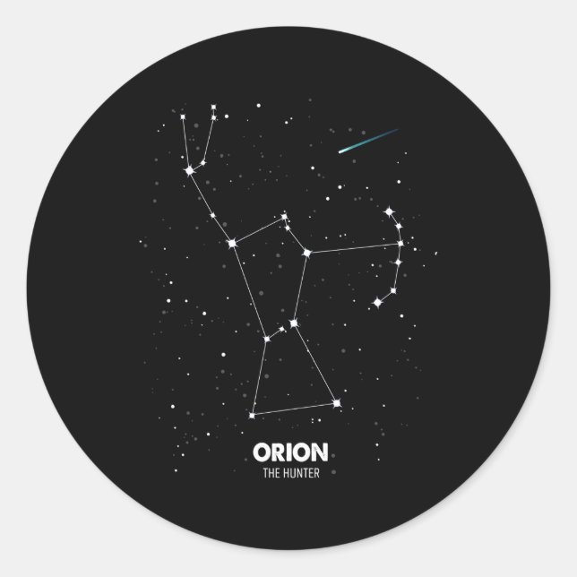 Sticker Rond Constellation Orion D'Orion L'Étoile Orion Hunter (Devant)