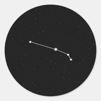 Sticker Rond Constellation Zodiac Aries Moderne Noir & Blanc