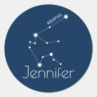 Sticker Rond Constellation Zodiaque Aquarius personnalisée