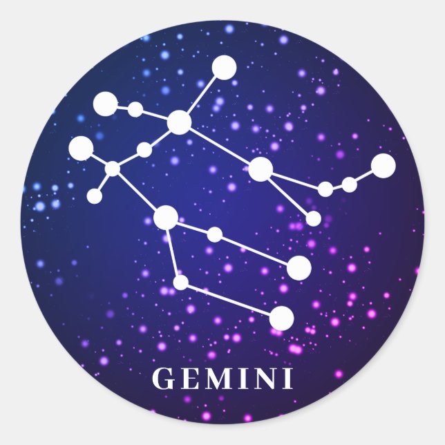 Sticker Rond Constellation Zodiaque Gemini (Devant)
