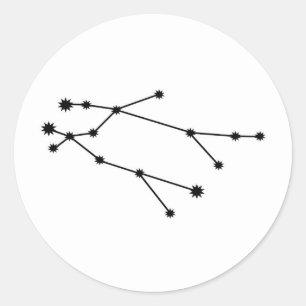 Sticker Rond Constellation Zodiaque Gemini minimaliste moderne