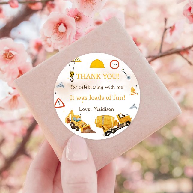 Sticker Rond Construction Anniversaire Merci (Créateur téléchargé)