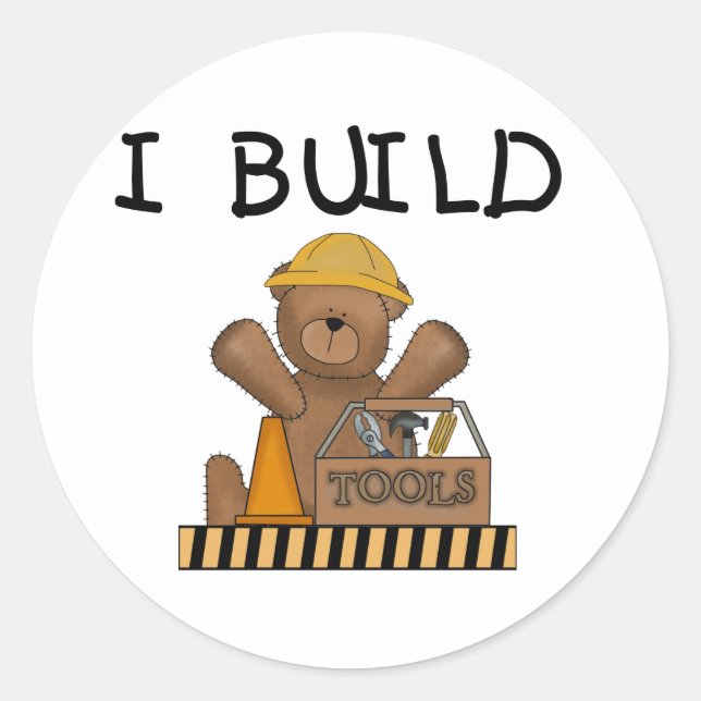 Sticker Rond Construction I Construire des T-shirts et des cade (Devant)