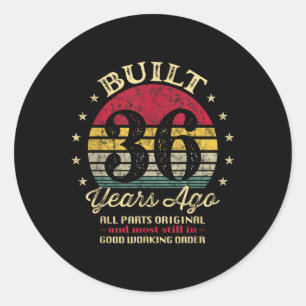 Sticker Rond Construit il y a 36 ans 36e anniversaire Toutes le