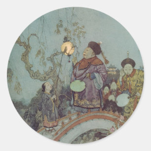 Sticker Rond Conte de fées vintage, cauchemar d'Edmund Dulac