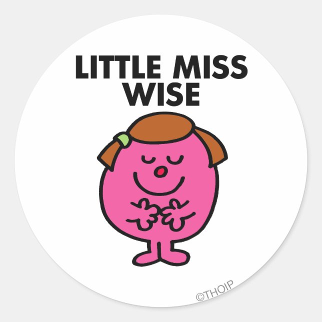 Sticker Rond Contemplative Little Miss Wise (Devant)