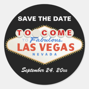 Sticker Rond Contemporary Las Vegas signe mariage Enregistrer l