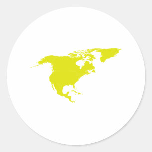 Sticker Rond Continent de l'Amérique du Nord