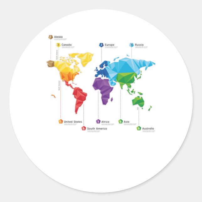 Sticker Rond Continents (Devant)