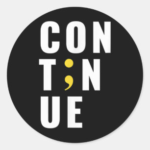 Sticker Rond Continuer la sensibilisation au suicide semi-oloni