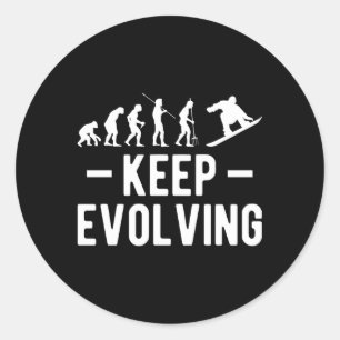 Sticker Rond Continuer l'évolution du snowboard