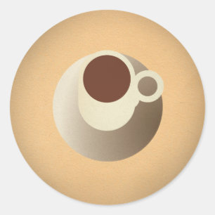 Sticker Rond Contre-clavette de puissance de FLomm : CAFÉ
