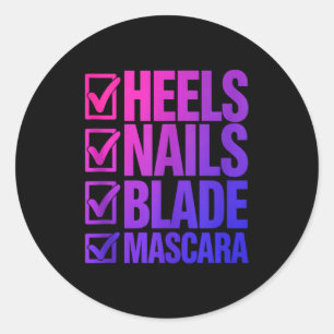 Sticker Rond Contrôle de tenue pour ma checklist Kpop drôle de