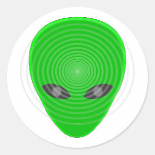 Sticker Rond Contrôle mental de la tête de l'Alien