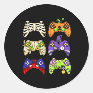Sticker Rond Contrôleur de jeu Halloween Hommes Garçons Enfants