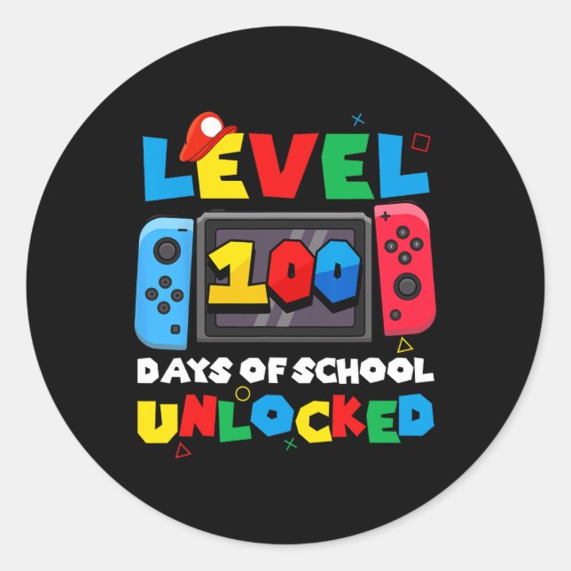 Sticker Rond Contrôleur De Jeu Niveau 100 Jours De L'École Déve (Devant)