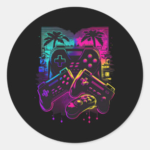 Sticker Rond Contrôleur de jeu vidéo Gamer 16