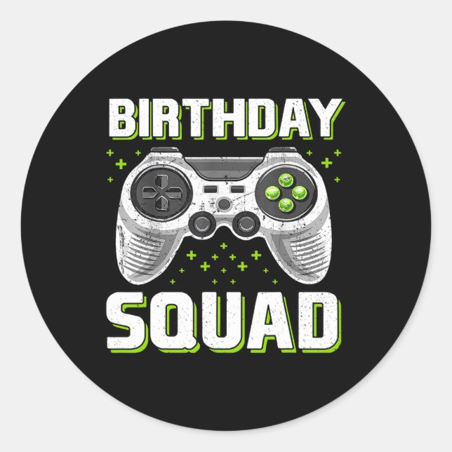 Sticker Rond Contrôleur De Jeu Vidéo Squad Pour Les Garçons Gam (Devant)