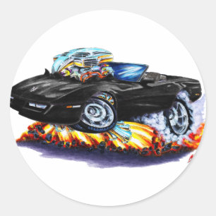Sticker Rond Convertible 1984-93 noir de Corvette