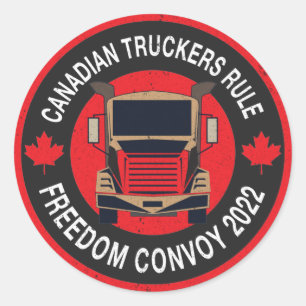 Sticker Rond Convoi de liberté de la réglementation canadienne 
