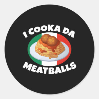 Sticker Rond Cooka Da Meatball Italien Slang Italie