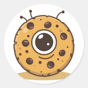 Sticker Rond Cookie Alien – Mignon Dessin de Dessert Amusant