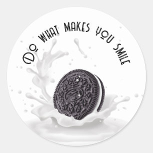Sticker Rond Cookie au chocolat dans le lait
