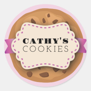 Sticker Rond COOKIE BAKE VENDRE PERSONNALISER CUISINE Élégant É