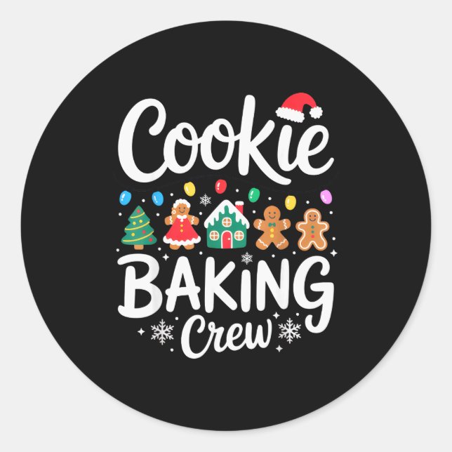 Sticker Rond Cookie Baking Crew Christmas Chefs Festive Holiday (Devant)