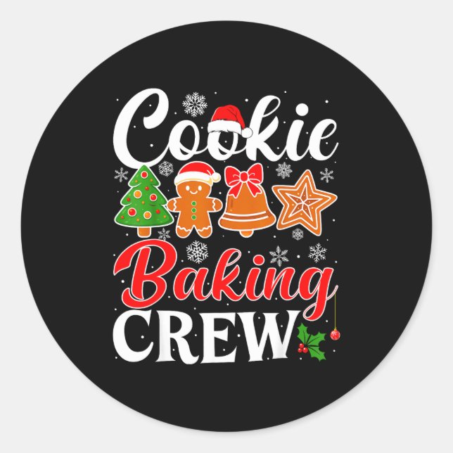 Sticker Rond Cookie Baking Crew Gingerbread Xmas Holiday Cookie (Devant)