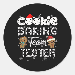 Sticker Rond Cookie Baking Team Tester Gingpain Noël
