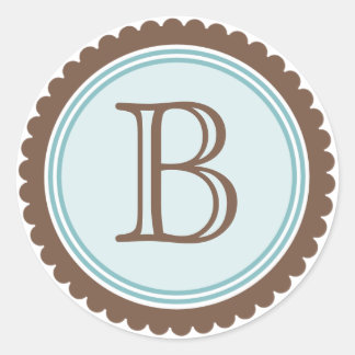 Sticker Rond Cookie Coupe Chocolate Aqua Monogramme Sticulation