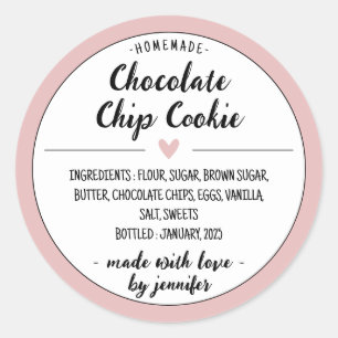 Sticker Rond Cookie de chocolat maison rose