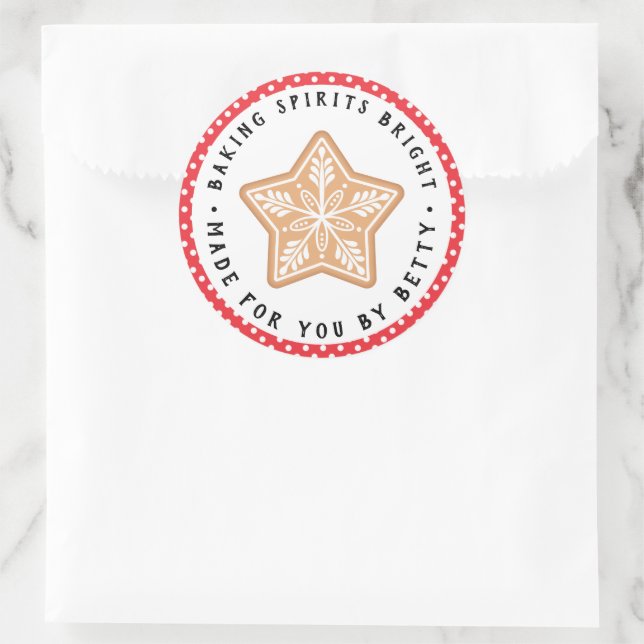 Sticker Rond Cookie de flocon de neige givré | Baking Spiritueu (Sac)
