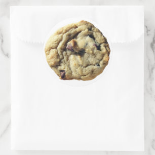 Sticker Rond Cookie de la puce de chocolat